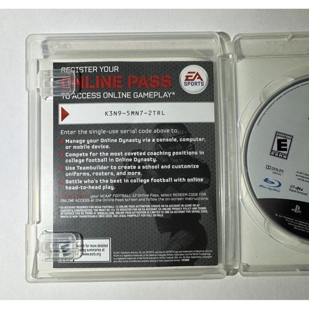 NCAA Football 12 (Sony PlayStation 3, 2011) PS3‎ Complete w/ Manual - Free Ship
